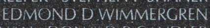 Engraved name on The Wall of Specialist Four Edmond D. Wimmergren, U.S. Army